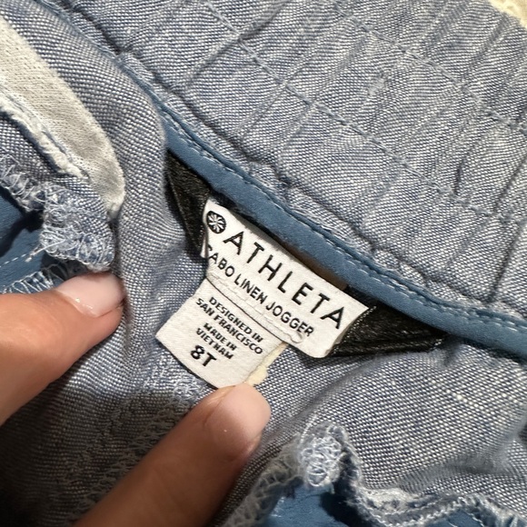Athleta Cabo Linen joggers size 8T - Picture 3 of 5
